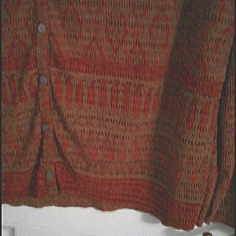 RAFAEL Rust Ribbed Texture Button Down Long Sleeve Cardigan Top L - Picture 3 of 6